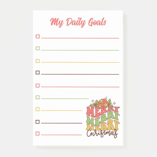 Retro leuk script, mijn dagelijkse doelen ,lined post-it® notes (Voorkant)