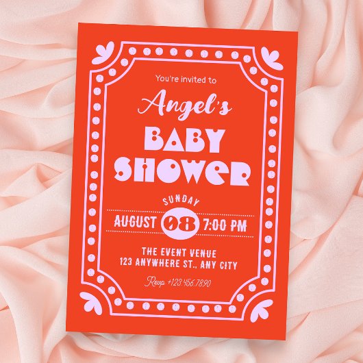 Retro leuke baby shower kaart
