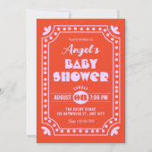 Retro leuke baby shower kaart (Voorkant)