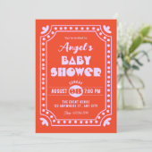 Retro leuke baby shower kaart (Staand voorkant)