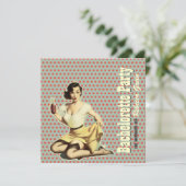 retro leuke bachelorette party uitnodiging (Staand voorkant)