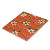 Retro leuke bloemenmotief keramische tegel tegeltje (Zijkant)