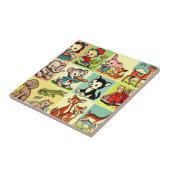 Retro Leuke Dieren Comics Tegeltje (Zijkant)