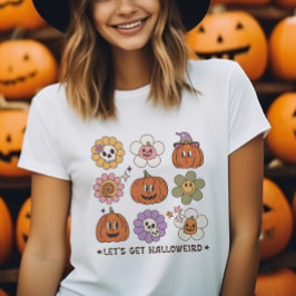 Retro Leuke Halloween Bloemen T-shirt