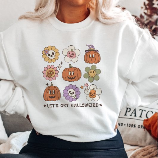 Retro Leuke Halloween Bloemen T-shirt