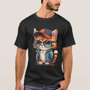 Retro Leuke Kat Stijl Kat 21 T-shirt