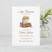 Retro Leuke Kawaii Kleine Paddestoel Baby shower Kaart (Staand voorkant)