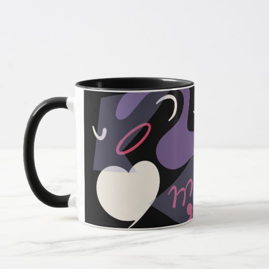 Retro leuke kleurrijke mok thee koffie (Links)