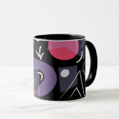 Retro leuke kleurrijke mok thee koffie (Voorkant rechts)