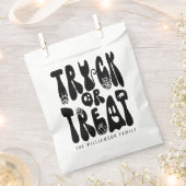 Retro Leuke Trick or treat Halloween Ghost | Zwart Bedankzakje (Geknipt)