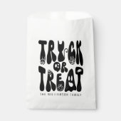 Retro Leuke Trick or treat Halloween Ghost | Zwart Bedankzakje (Voorkant)