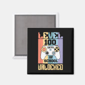 Retro Level 100 Days of School ontgrendeld gamer j Magneet (Voorkant / Achterkant)