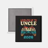 Retro Leveling Up To Oom 2026 Zwangerschapsaankond Magneet (Voorkant / Achterkant)