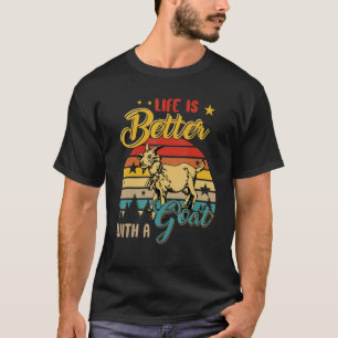  retro-leven beter met een eigenaar van een geiten t-shirt