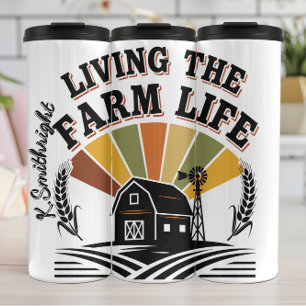 Retro levend Boerderij leven Thermosbeker