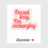 Retro Levendig "Ik Ben Niet Lui" Citatet Sticker - (Vel)