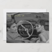 Retro Levendig Monochroom Groen Huwelijk Kaart (Achterkant)