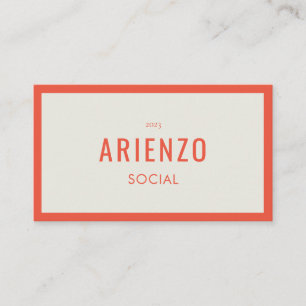 Retro Levendig Oranje Social Media Zakelijke Kaart Visitekaartje