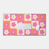 Retro Levendige BOHO Bloemen Patroon Bureaumat (Keyboard & Muis)