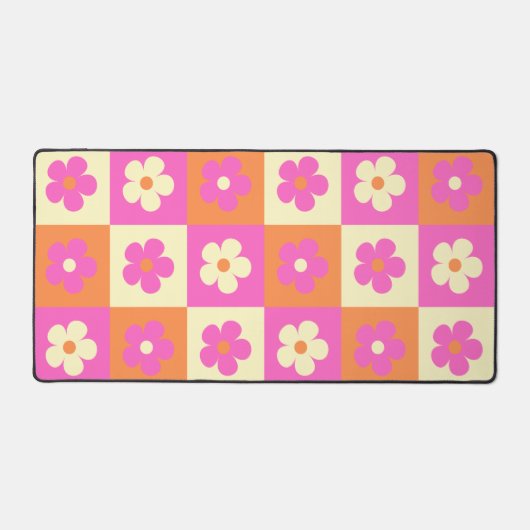 Retro Levendige BOHO Bloemen Patroon Bureaumat (Voorkant)