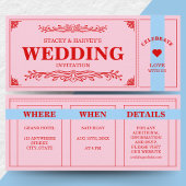 Retro Levendige Kleur Blok Rood Roze Blauw Estheti Kaart