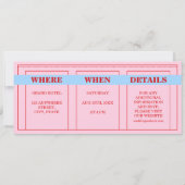 Retro Levendige Kleur Blok Rood Roze Blauw Estheti Kaart (Achterkant)