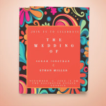 Retro levendige stijl uitnodiging