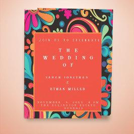 Retro levendige stijl uitnodiging