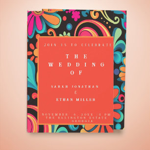 Retro levendige stijl uitnodiging