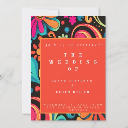 Retro levendige stijl uitnodiging (Voorkant)