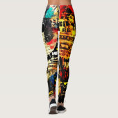 retro levendige wicked abstracte trendy leggings (Achterkant)