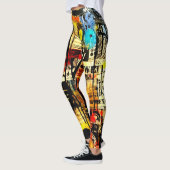 retro levendige wicked abstracte trendy leggings (Links)