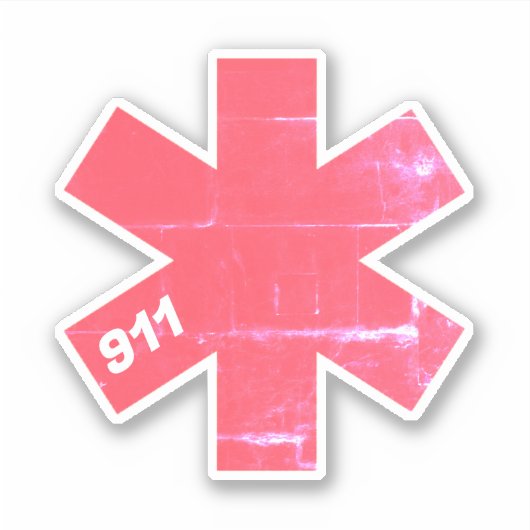Retro Levensster EMS 911 Sticker (Voorkant)