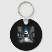 Retro Lezen Ghost Library Halloween Bibliothecaris Sleutelhanger (Voorkant)
