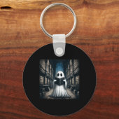 Retro Lezen Ghost Library Halloween Bibliothecaris Sleutelhanger (Voorkant)