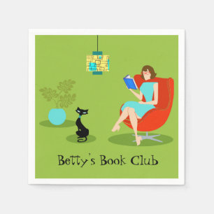 Retro Lezen Vrouw Papieren servetten