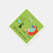  Retro Lezen Vrouw Papieren servetten (Hoek)
