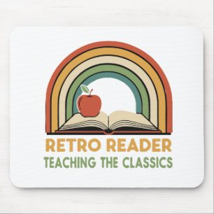 Retro Lezer Klassiekers Onderwijzen Vintage 70s Muismat