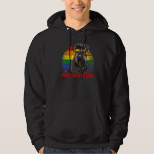 Retro Lgbt Pride Love is Love Schnauzer Dog Hoodie