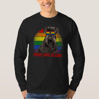 Retro Lgbt Pride Love is Love Schnauzer Dog T-shirt