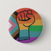 Retro LGBTQ+ Pride Vuist Ronde Button 5,7 Cm (Voorkant)
