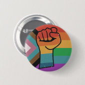 Retro LGBTQ+ Pride Vuist Ronde Button 5,7 Cm (Voorkant /achterkant)