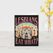 Retro LHBT Eet Wat Kat Lesbische Pride Maand Gelij Kaart (Gele Bloem)