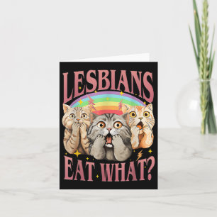 Retro LHBT Eet Wat Kat Lesbische Pride Maand Gelij Kaart