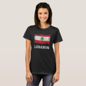 Retro Libanon Vlag Shirt Libanese Grunge G (Voorkant volledig)