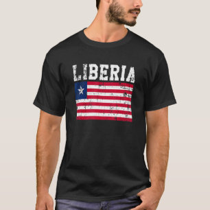 Retro Liberia vlag Liberiaanse roots T-shirt