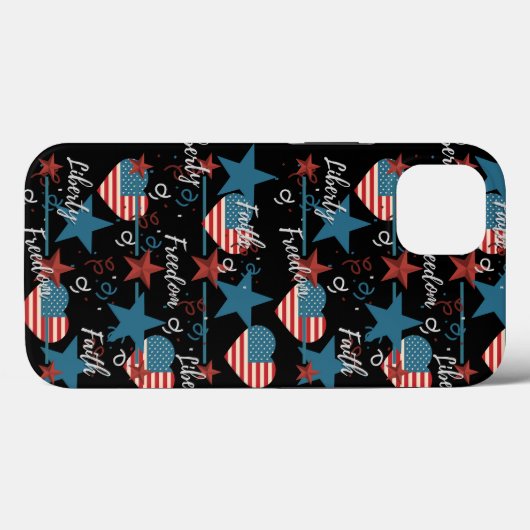 Retro Liberty Faith en Freedom USA Case-Mate iPhone Case (Achterkant (horizontaal))