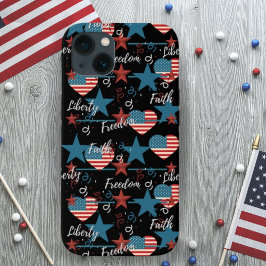  Retro Liberty Faith en Freedom USA Case-Mate iPhone Case