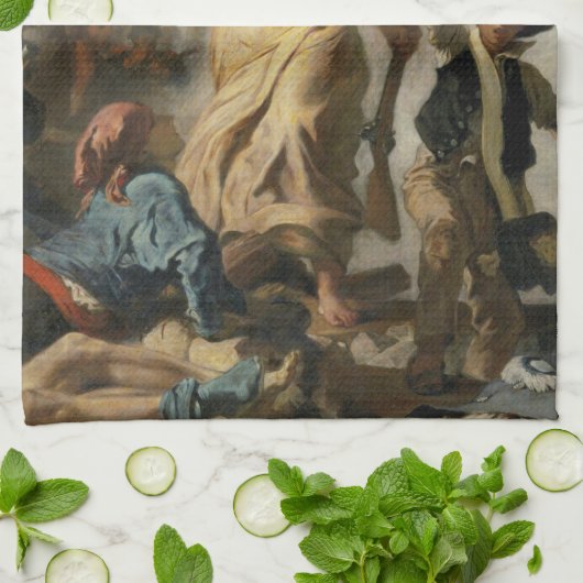  Retro Liberty leidt het volk Theedoek (Gevouwen)