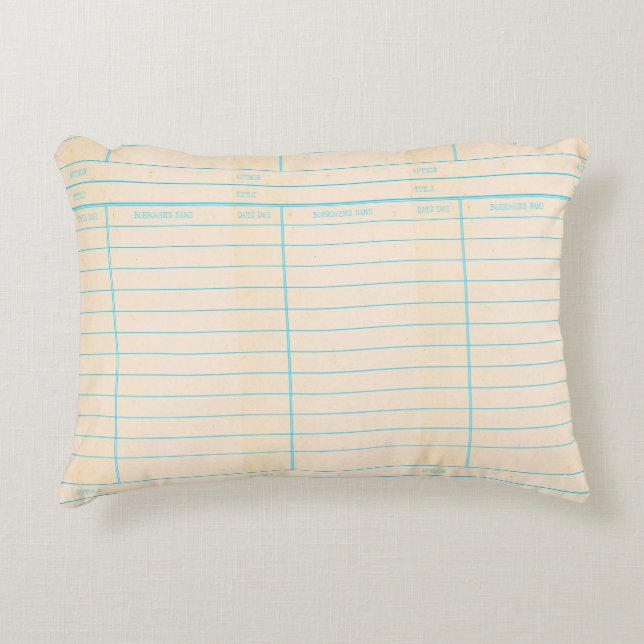 Retro Library Book Date Due Card Accent Kussen (Voorkant)